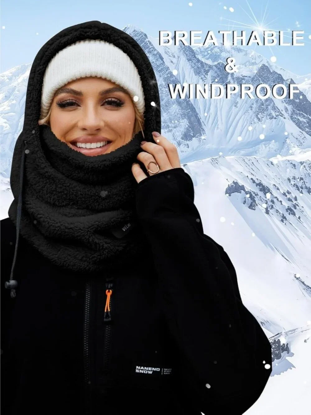 Balaclava Fleece Ski Mask for Men Women Winter Windproof Hooded Scarf Hat Neck